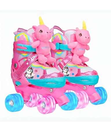 PATIN 4RUEDAS  CON KIT  PARA NIÑAS  TALLA (27 AL 30) - 1