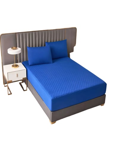 CUBRECOLCHON IMPERMEABLE 2 PLAZAS AZUL - 2