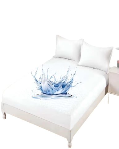 CUBRECOLCHON IMPERMEABLE 2 PLAZAS BLANCO - 2