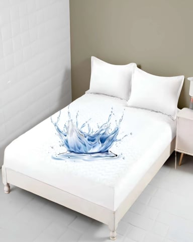 CUBRECOLCHON IMPERMEABLE 2 PLAZAS BLANCO - 3