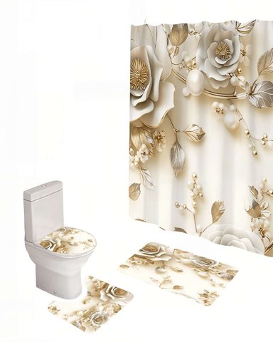 SET DE 4 PIEZAS PARA BAÑO CON ESTAMPADO 5 - 1