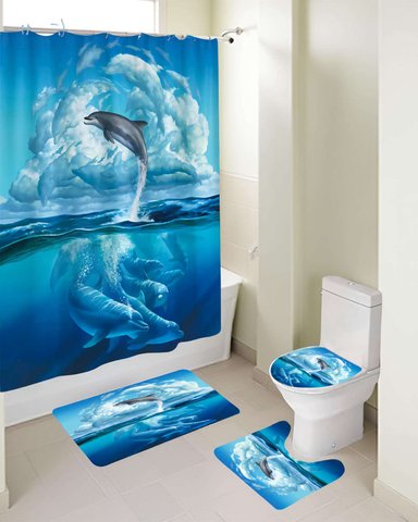 SET DE 4 PIEZAS PARA BAÑO CON ESTAMPADO 1 - 4