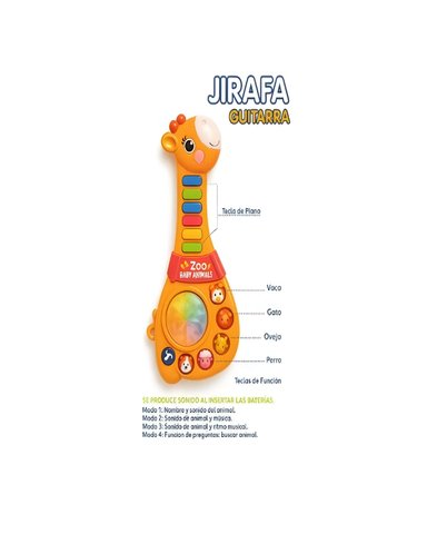 GUITARRA INFANTIL SONIDO DE LUCES DIDACTICO PIANO EDUCATIVO AMARILLO - 3