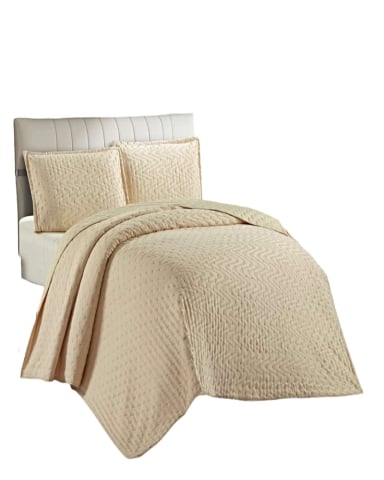 CUBRECAMA DELGADO SEMI ACOLCHADO 2 PLAZAS 230X250 CM BEIGE 03 - 2