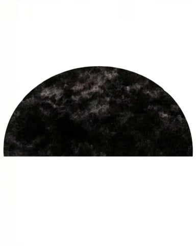 ALFOMBRA REDONDA 150CM X 150CM DECORATIVA COLOR NEGRO CON DETALLES EN BLANCO - 2