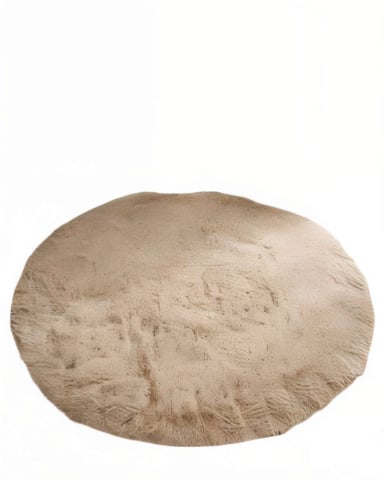 ALFOMBRA REDONDA 150CM X 150CM DECORATIVA COLOR BEIGE - 1