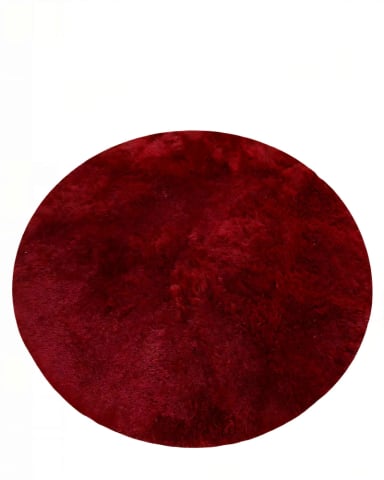 ALFOMBRA REDONDA 150CM X 150CM DECORATIVA COLOR BURDEO - 1