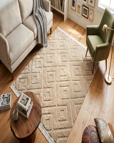 ALFOMBRA JACQUARD 200 X 240  DECORATIVA COLOR BEIGE 3 - 4