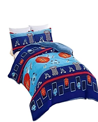 COBERTOR DE INVIERNO PLUSH 1.5 PLAZA 180X200CM AZUL - 1