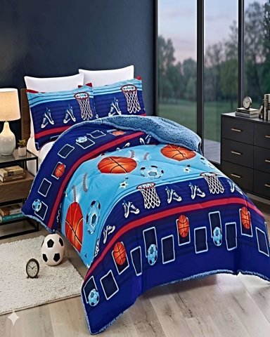 COBERTOR DE INVIERNO PLUSH 1.5 PLAZA 180X200CM AZUL - 3