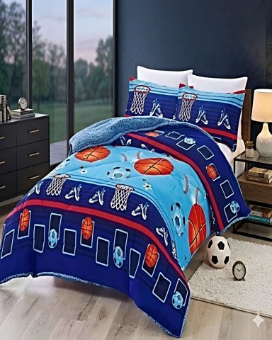 COBERTOR DE INVIERNO PLUSH 1.5 PLAZA 180X200CM AZUL - 4