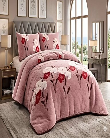 COBERTOR DE INVIERNO PLUSH 2 PLAZAS 230X250CM ROSA 2 - 3