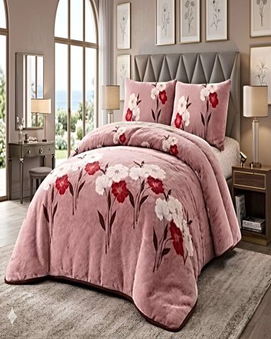 COBERTOR DE INVIERNO PLUSH 2 PLAZAS 230X250CM ROSA 2 - 4