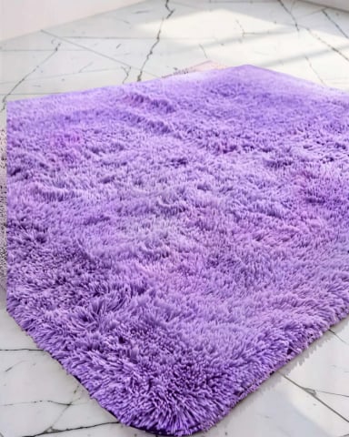 ALFOMBRA PELUDA 180X200 PREMIUM COLOR MORADO 1 - 4
