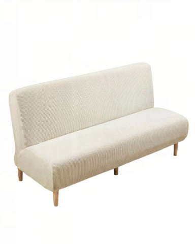 FUNDA PARA SILLON FUTON CUADRILLE COLOR BLANCO - 1