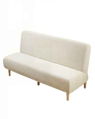 FUNDA PARA SILLON FUTON CUADRILLE COLOR BLANCO - 2