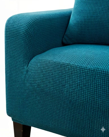 FUNDA PARA SILLON 3 CUERPOS CUADRUPLE COLOR AZUL - 2