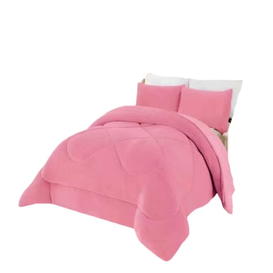 PLUMON INVIERNO 2 PLAZA 230CM X 250CM COLOR ROSADO - 4