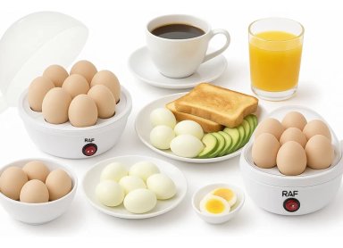HERVIDOR DE HUEVOS 350W 7 UNIDADES AUTOMATICA COCEDOR VAPOR BLANCO 50 HZ/ 60HZ - 6