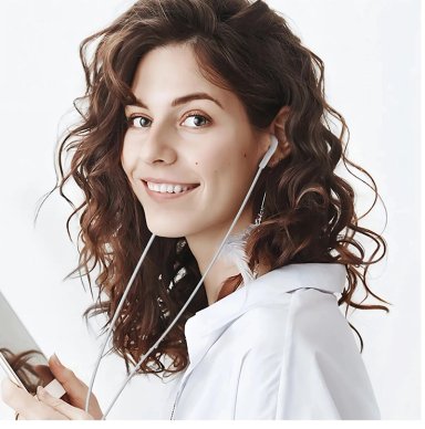 AUDIFONOS TIPO C PARA IPHONE 15 Y 16 BLANCO CON MICROFONO - 4