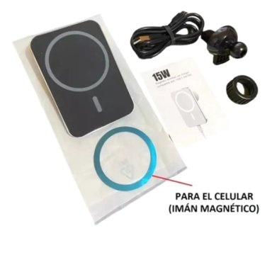 CARGADOR RAPIDO MAGNE TICO INALAMBRICO COMPATIBLE CON IPHONE NEGRO - 5