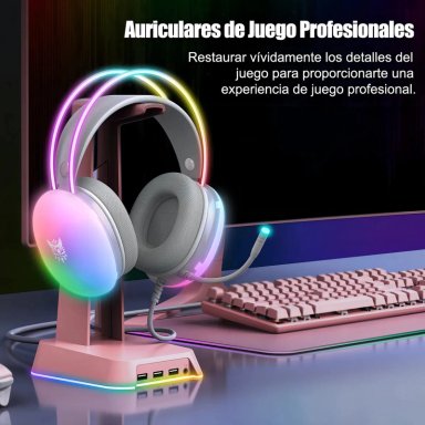 AUDIFONOS GAMER ONIKUMA X25 RGB MICROFONO COMP. PC PS4 PS5 COLOR BLANCO - 6
