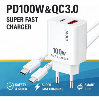 CARGADOR RAPIDO 100W TIPO C PARA SAMSUNG GALAXY S23 S23+ S23 ULTRA S22 S22+ S22 ULTRA - 2