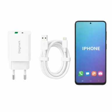 CARGADOR RAPIDO 20W USB A PARA IPHONE DK04 POWER DELIVERY QC3.0 COMPATIBLE IPHONE 8 X XR 11 12 13 14 - 6