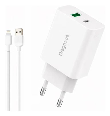 CARGADOR RAPIDO 20W USB A PARA IPHONE DK04 POWER DELIVERY QC3.0 COMPATIBLE IPHONE 8 X XR 11 12 13 14 - 9