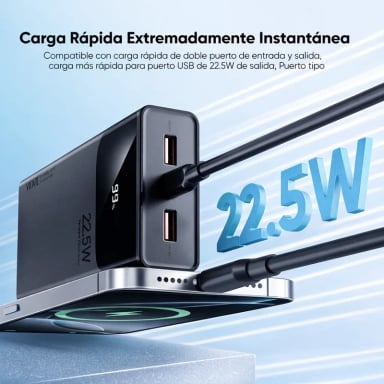 POWER BANK 20000MAH CARGA RÁPIDA 22.5W CON PANTALLA DIGITAL PORTÁTIL - 5