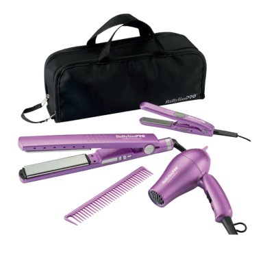 KIT DE VIAJE SECADOR Y PLANCHAS LILA 4UN - 1