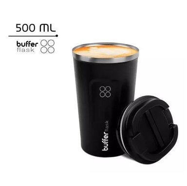 TERMO PARA CAFE VASO TÉRMICO MUG BUFFER 500ML 17OZ SELLABLE COLOR NEGRO - 2