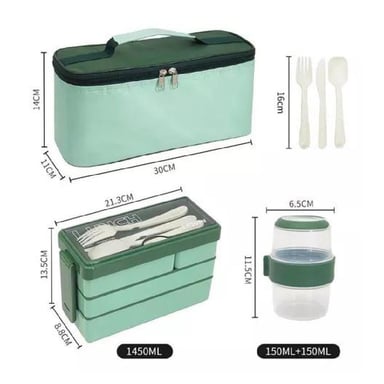 BOLSO LONCHERA TÉRMICA Y FIAMBRERA SET PARA NIÑOS ADULTOS4PK - 2