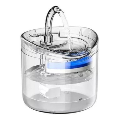 FUENTE BEBEDERO PARA GATOS Y MASCOTAS, COLOR TRANSPARENTE - 1