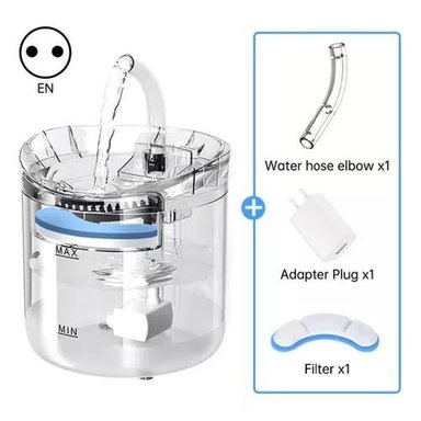 FUENTE BEBEDERO PARA GATOS Y MASCOTAS, COLOR TRANSPARENTE - 6