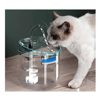 FUENTE BEBEDERO PARA GATOS Y MASCOTAS, COLOR TRANSPARENTE - 7