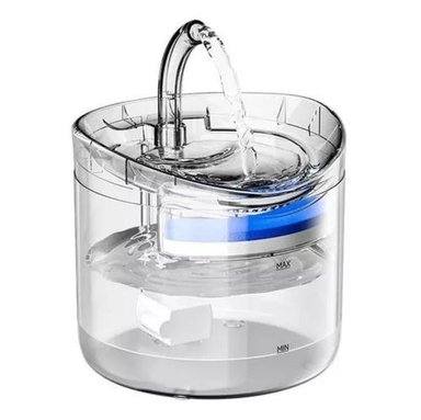 FUENTE BEBEDERO PARA GATOS Y MASCOTAS, COLOR TRANSPARENTE - 9
