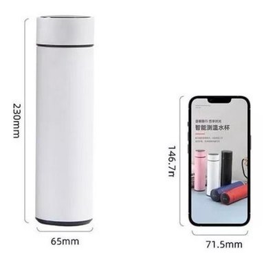 TERMO DIGITAL DE ACERO INOXIDABLE, INTELIGENTE DE 500 ML COLOR ROSA - 7