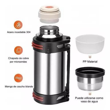 TERMO ACERO INOXIDABLE 2 LITROS PLATEADO - 7