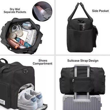 BOLSO VIAJE DEPORTIVO 35 LITROS COLOR NEGRO POLIÉSTER - 2