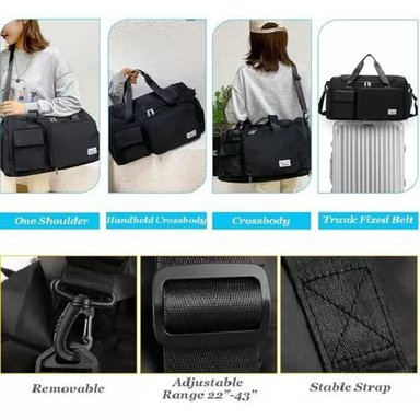 BOLSO VIAJE DEPORTIVO 35 LITROS COLOR NEGRO POLIÉSTER - 6