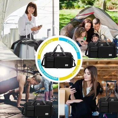 BOLSO VIAJE DEPORTIVO 35 LITROS COLOR NEGRO POLIÉSTER - 8