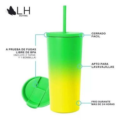 VASO TÉRMICO MUG LH 700 LT, ACERO INOXIDABLE, VERDE LIMÓN - 2