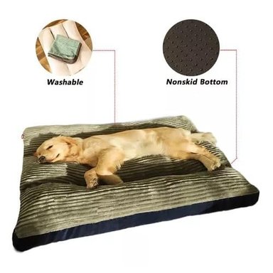 CAMA ORTOPÉDICA ANTIESTRÉS PREMIUM 110 CM PARA PERROS VERDE - 2