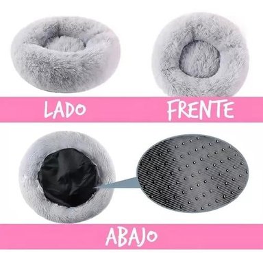 CAMA ANTIESTRÉS PELUDA PARA PERROS Y GATOS 70 CM MARRÓN - 2