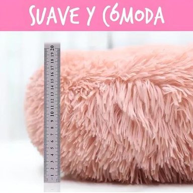 CAMA ANTIESTRÉS PELUDA PARA PERROS Y GATOS 70 CM MARRÓN - 3