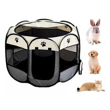 CORRAL PARA MASCOTAS TALLA XL JAULA PERROS Y GATOS BLANCO/GRIS - 1