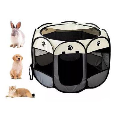 CORRAL PARA MASCOTAS TALLA XL JAULA PERROS Y GATOS BLANCO/GRIS - 3