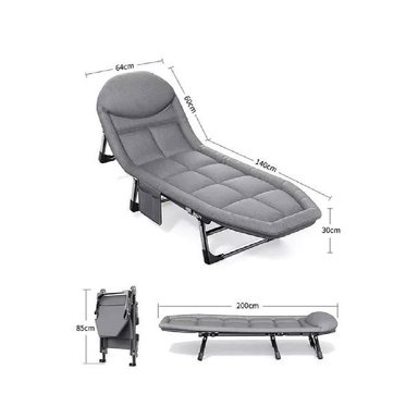 CATRE/CAMA CAMPAÑA OUTDOOR PLEGABLE ACOLCHADO GRIS - 2