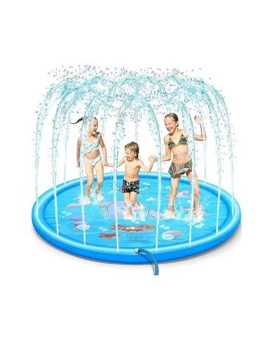 ALFOMBRA AGUA TIPO FUENTE PISCINA 1.7 M PARA NIÑOS AZUL - 3